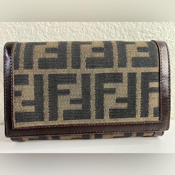 Fendi Handbags - Fendi Dark Brown Leather Wallet